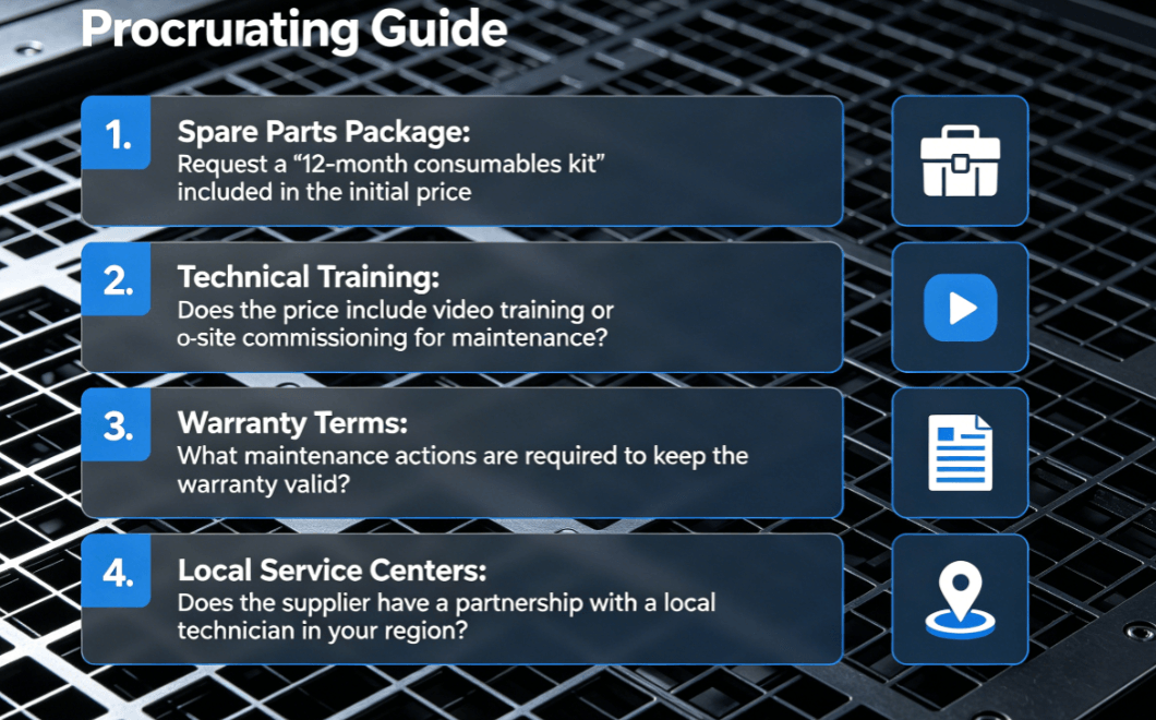 Procurement Checklist for Maintenance Support
