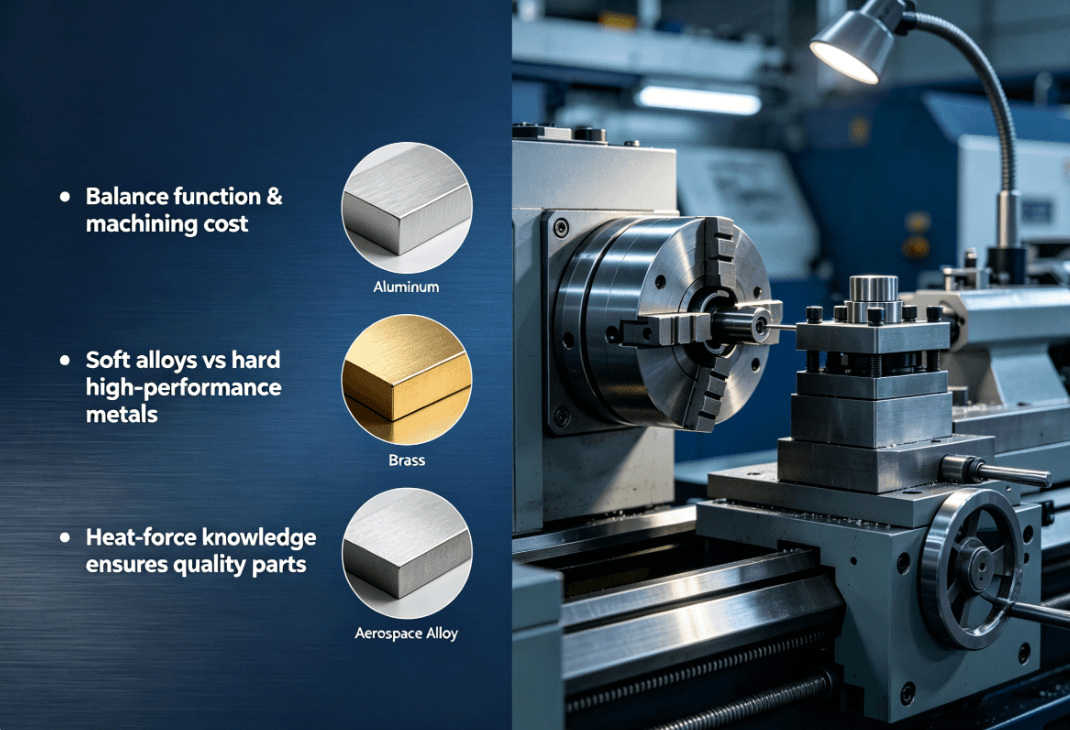 CNC Lathe Material Selection Trade‑Offs Between Function, Cost & Machining Performance