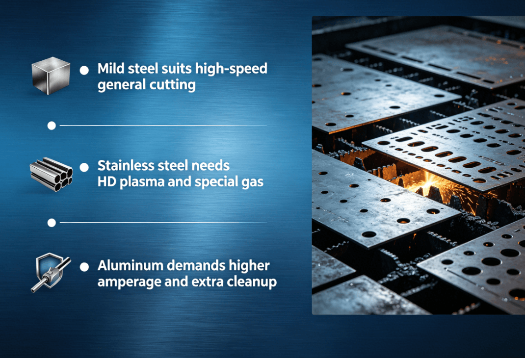 Plasma Cutting Requirements for Steel, Stainless Steel and Aluminum