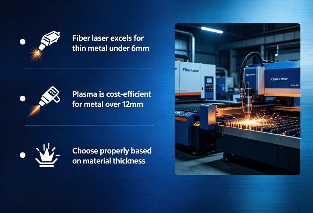 Fiber Laser vs Plasma Cutting: Choose by Material Thickness