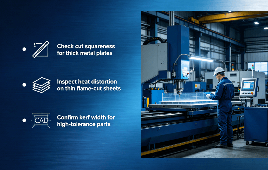 Cutting Quality Control: Squareness, Distortion and Kerf Check